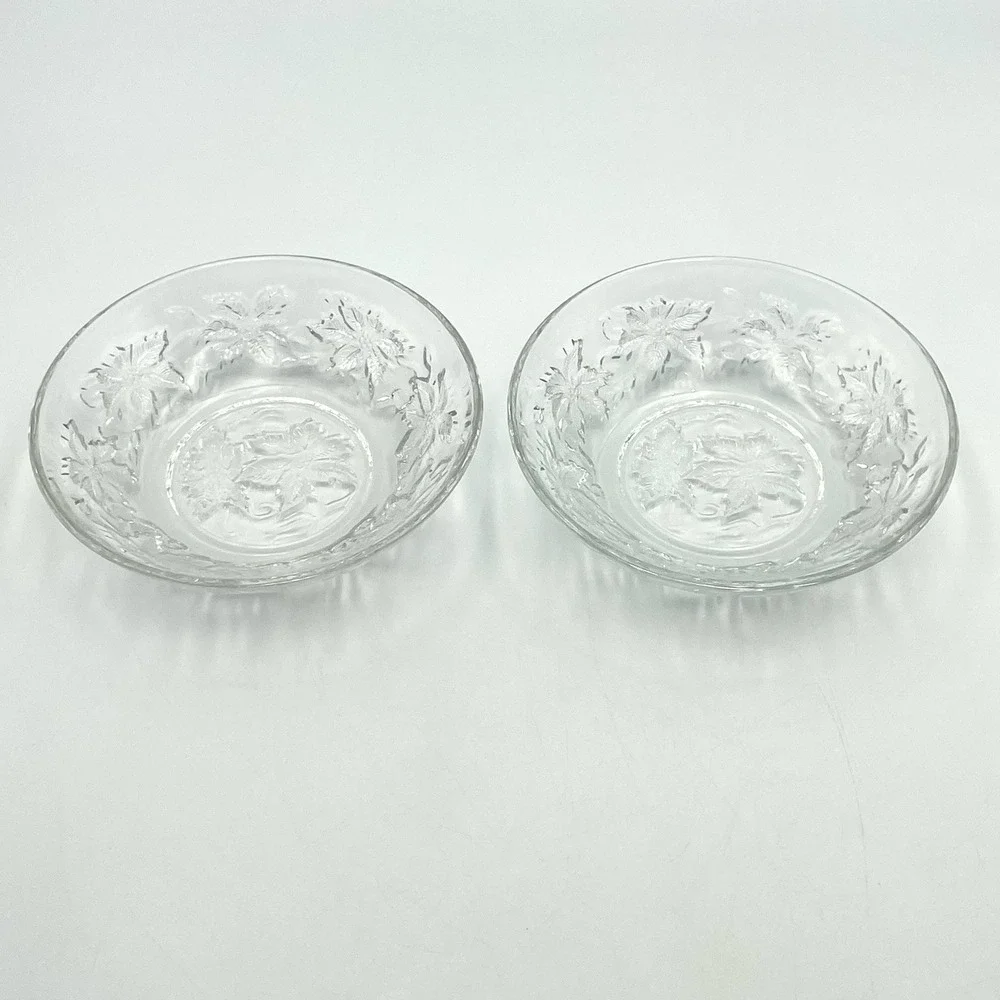 Vintage 1990s Princess House Fantasia Crystal Dessert‎ Fruit Bowls Set Of 2